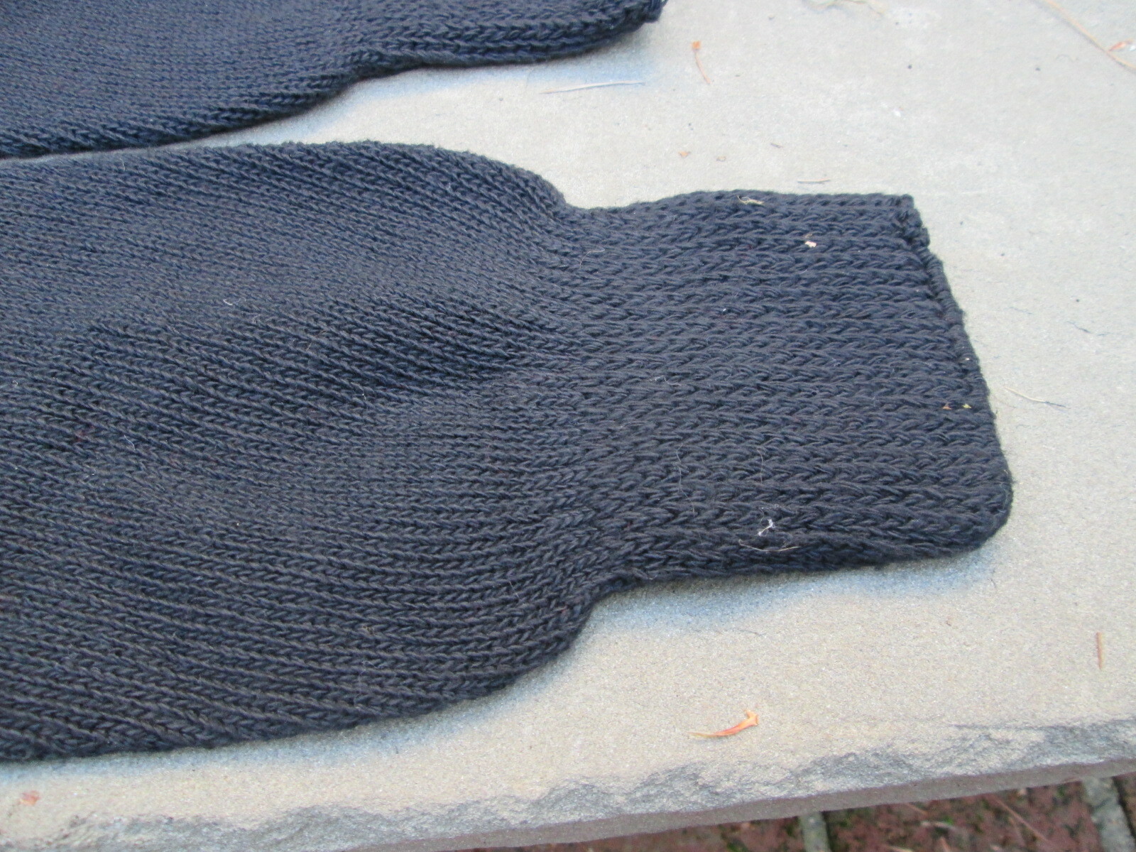 REENACTOR COLONIAL REV WAR 18-19TH C STOCKINGS SOLID JET BLACK COTTON FOOT WEAR