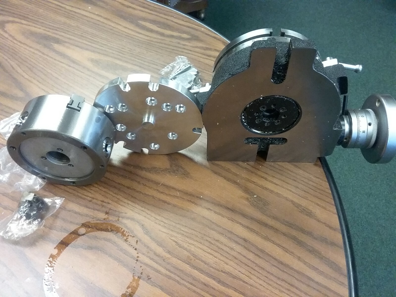6" precision HORIZONTAL & VERTICAL ROTARY TABLE w 3jaw chuck & index plates