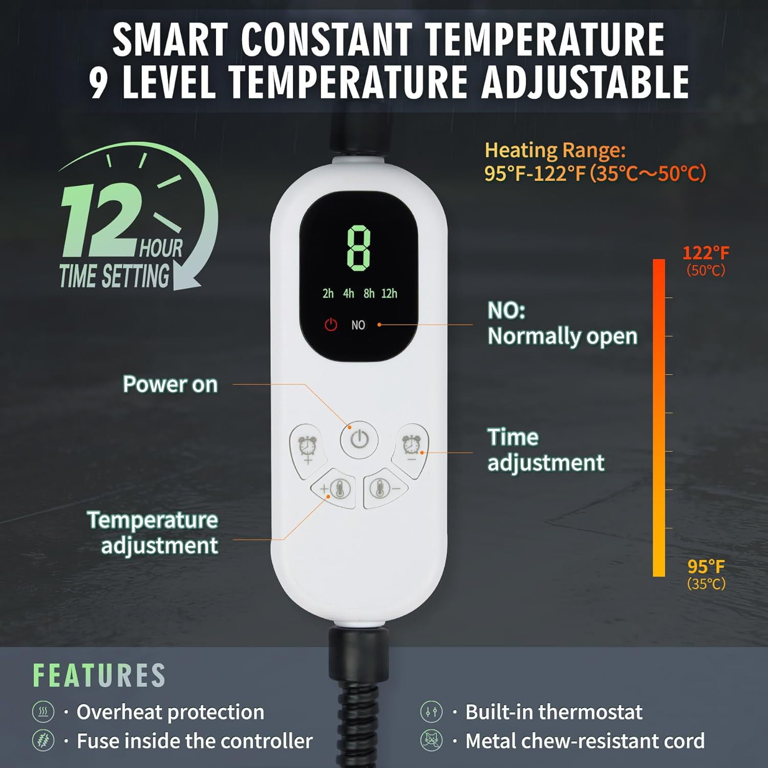 Outdoor Cat House Weatherproof, Heated Cat House for Outside, Insulated Outdoor