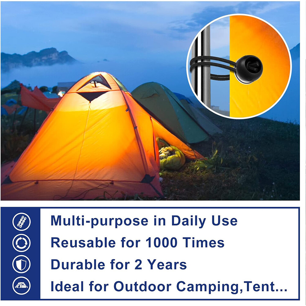 25-100 Pcs 6" 9" Black Ball Bungee Bungie Cord Canopy Tarp Tie Downs Straps US