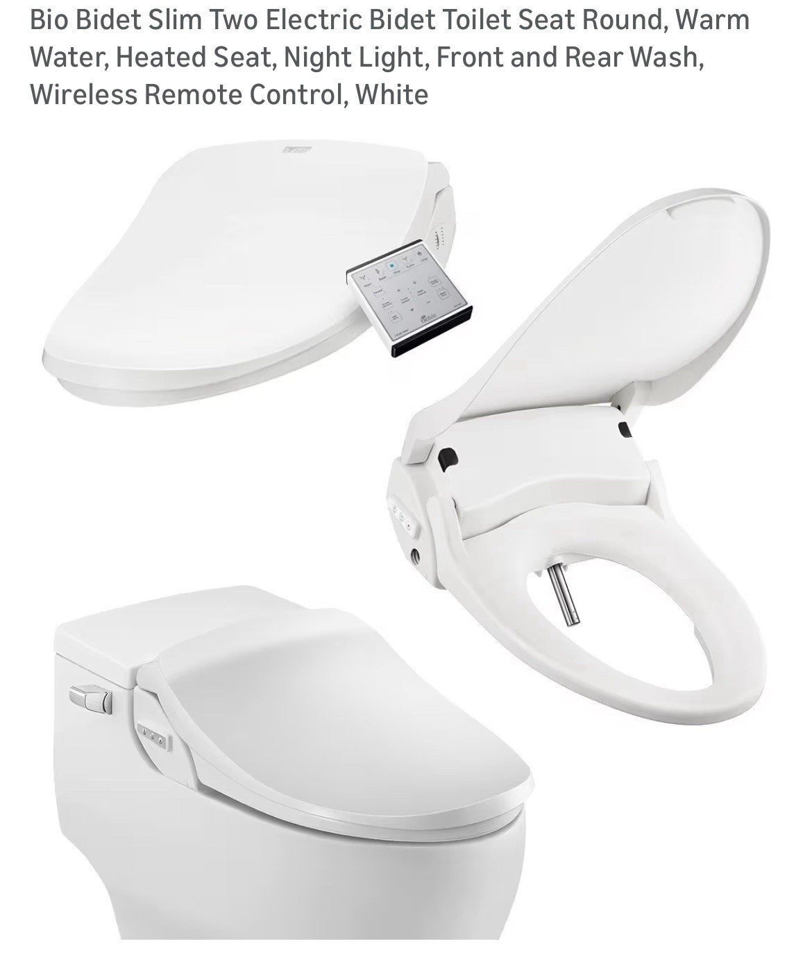 Bio Bidet Slim 2 Electric Toilet Seat in White - New - Round