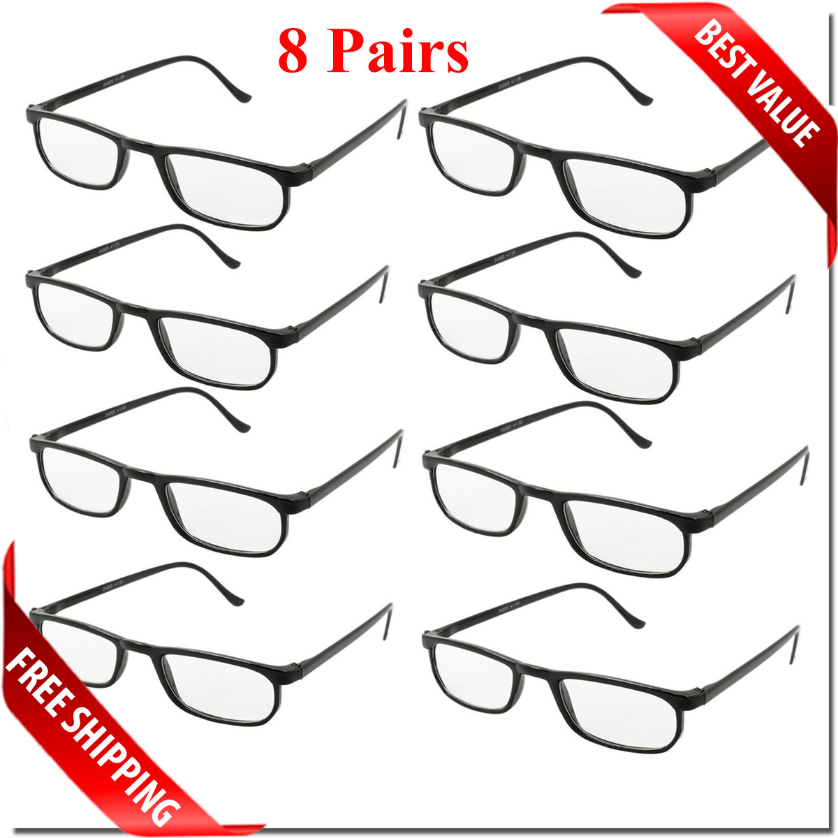READING GLASSES LENS 2,4,8,12 PACK LOT CLASSIC READER UNISEX MEN WOMEN STYLE LOT