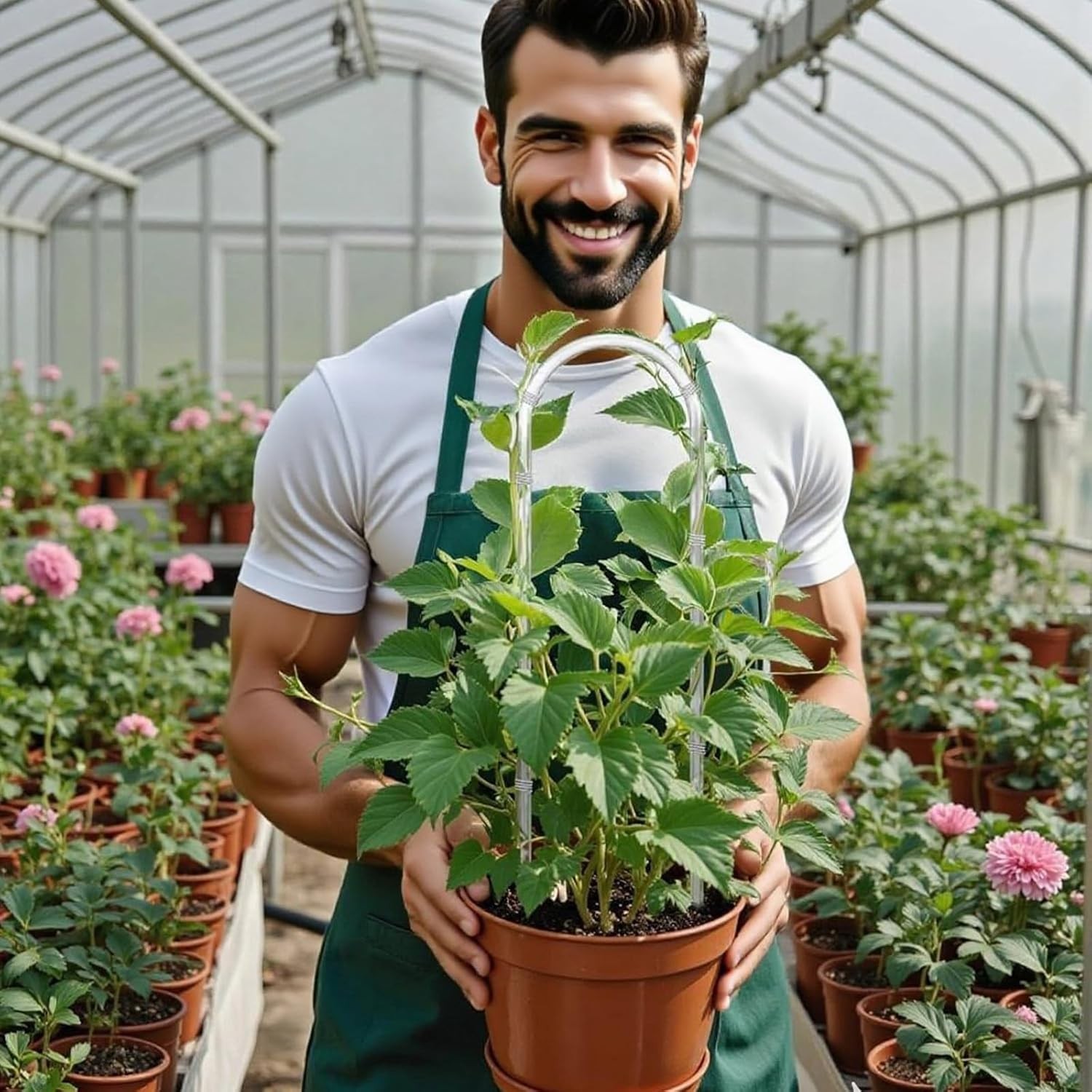 3 Pack U-Shaped Clear Acrylic Trellis 13.7" Indoor Plant Support for Hoya Pothos