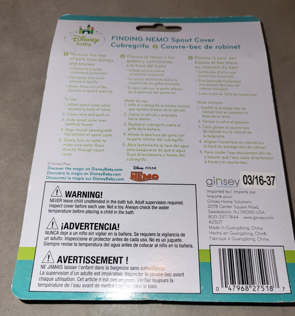 Finding Dory Inflatable Safety Spout Cover For Most Standard Tub Faucets