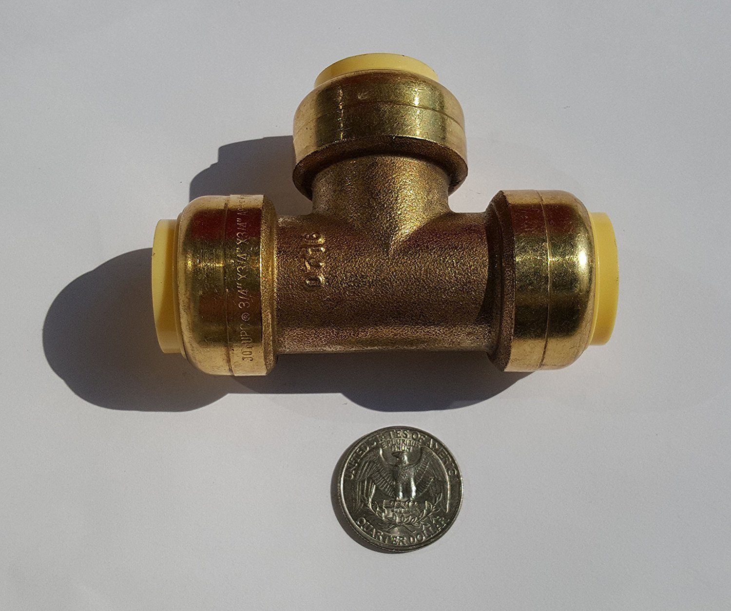 3/4" PUSH FIT TEES (10 PIECES) - LEAD FREE BRASS 3/4 X 3/4 X 3/4