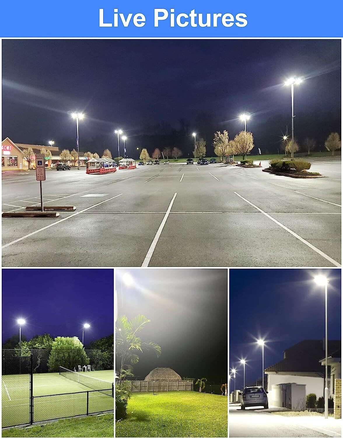 400 Watt LED Shoebox Parking Lot Light Commercial Outdoor Tennis Courts Lighting