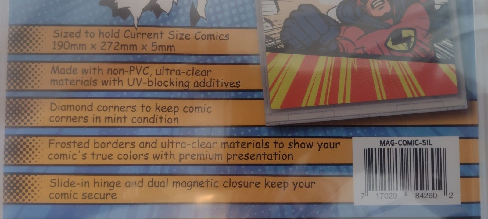 CSP Magnetic Holder Silver Comic Book New NIP 190mm x 272mm x 5mm Clear Acrylic