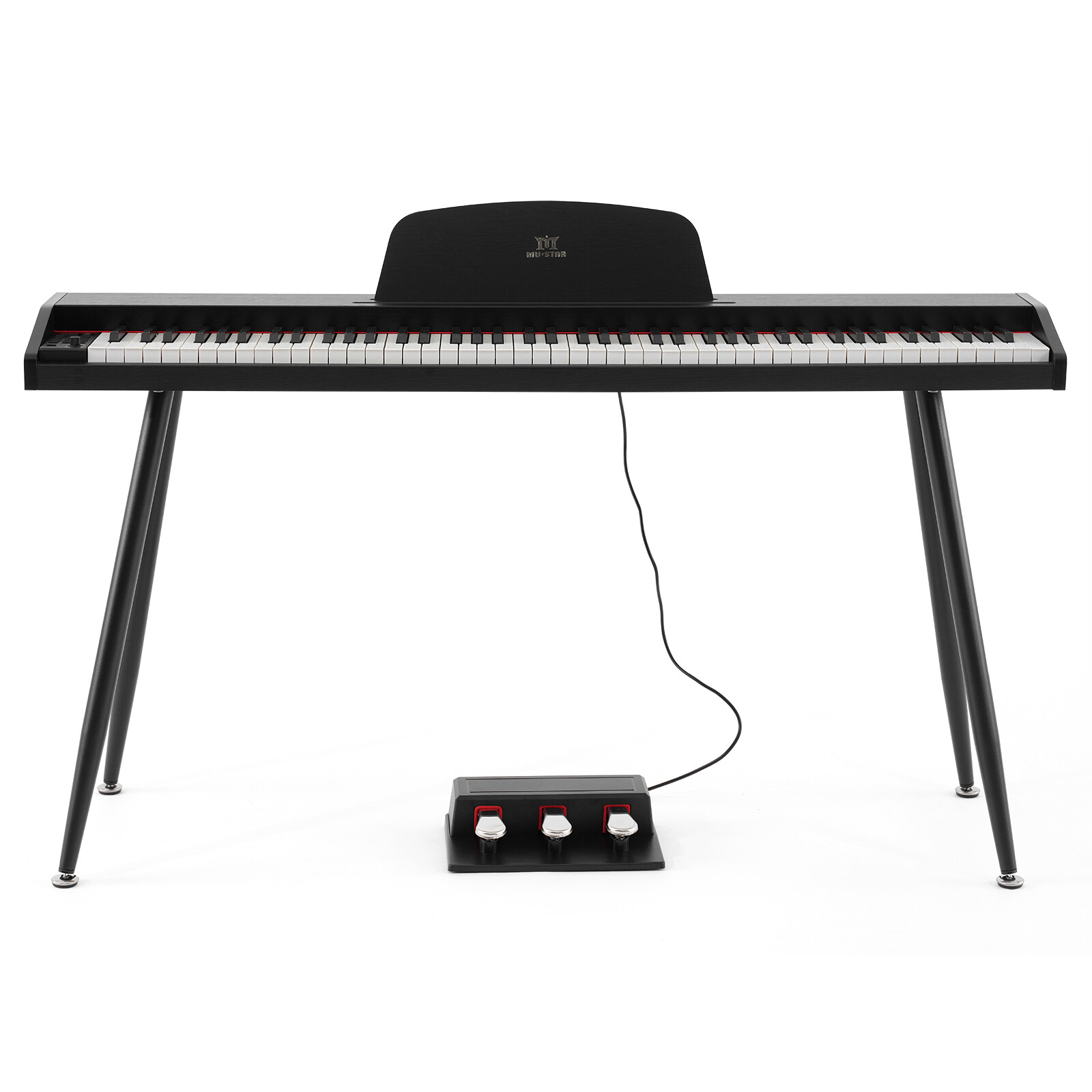 MUSTAR 88-Key Semi Weighted Digital Piano with MIDI, Triple Pedal