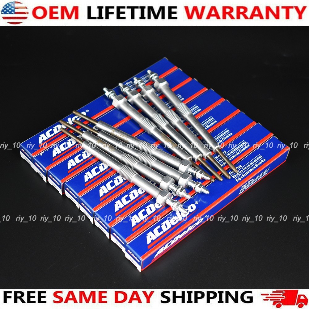 8pcs OEM 12639701 / 9G Diesel Glow Plugs for Silverado LMM LML LBZ Duramax 6.6L