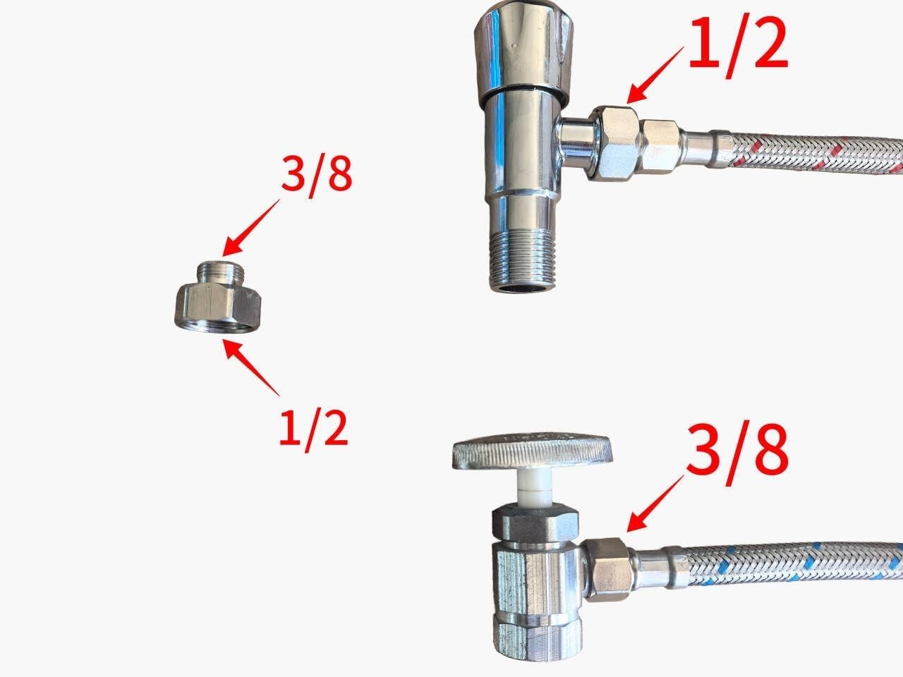 32-Inch Faucet Supply Hose 3/8-Inch Female x M10 Male 2Pcs