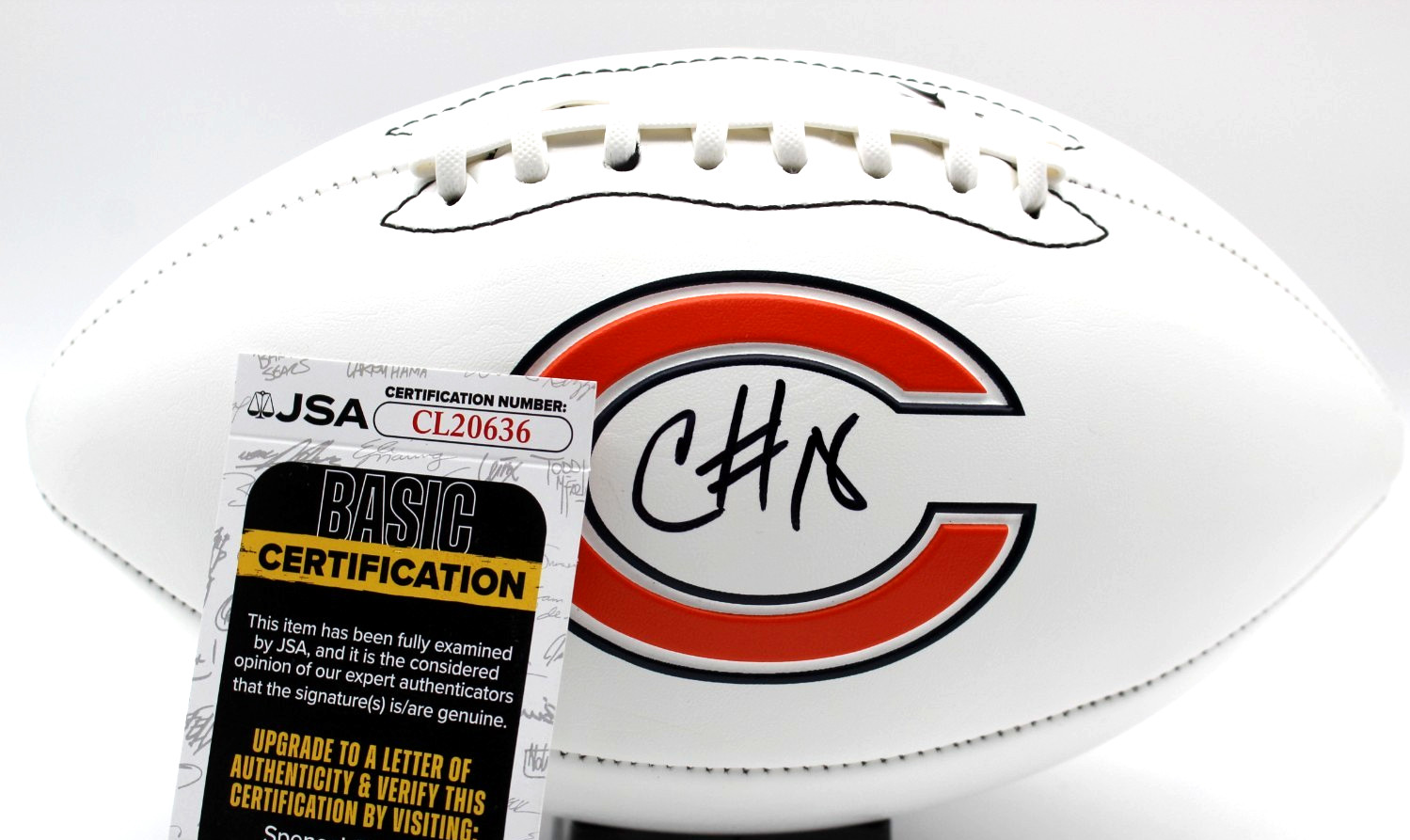 Caleb Williams Chicago Bears Signed Full Size Logo Football w/JSA COA CL20636
