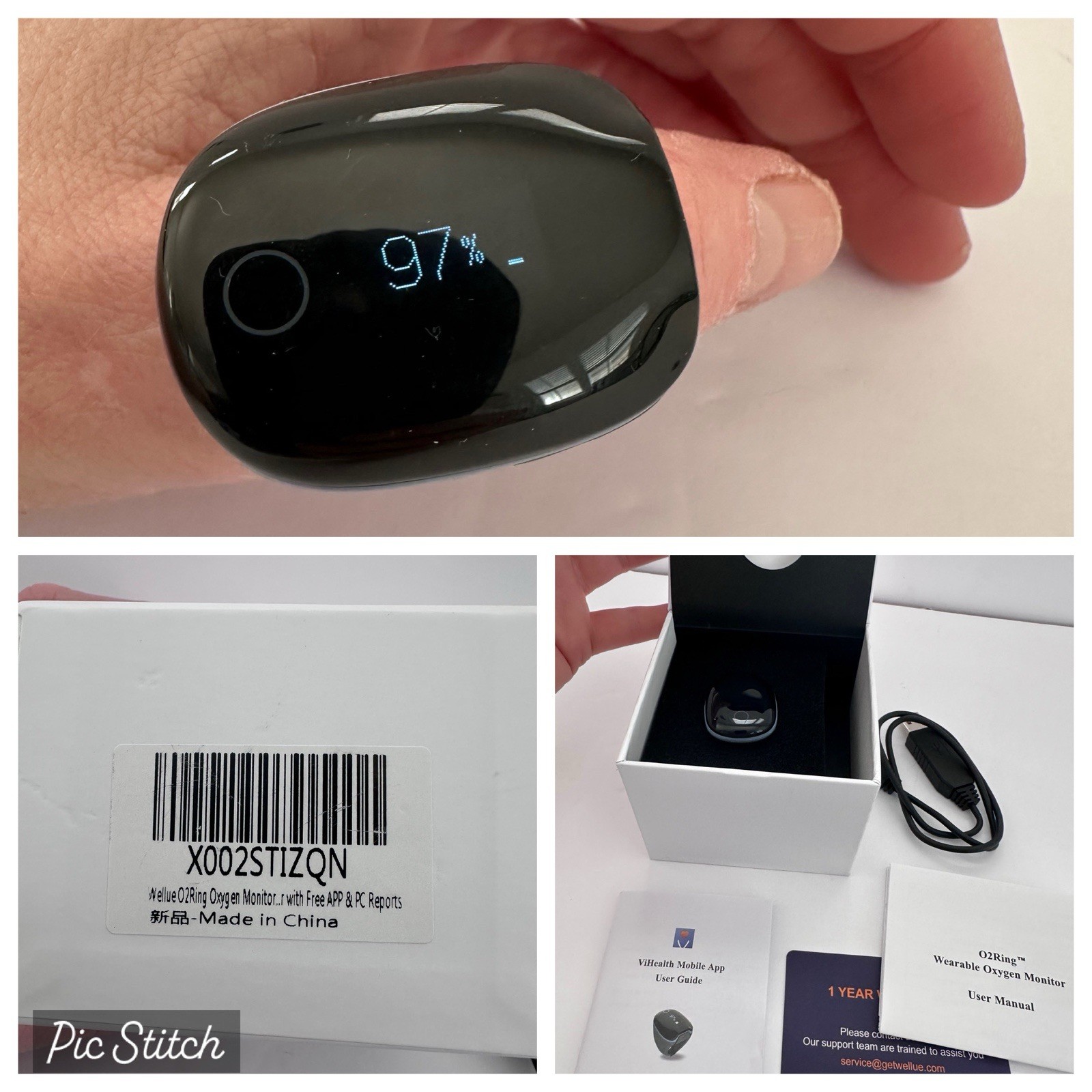 Wellue O2 Ring Oxygen Heart Rate Monitor (Model: PO2)