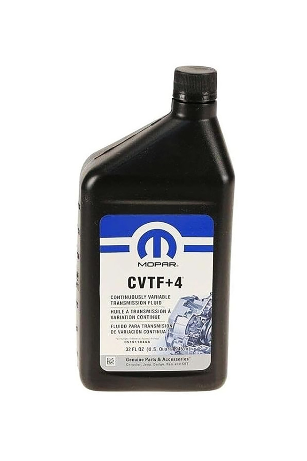 Mopar CVTF+4 Transmission Fluid Chrysler Jeep Dodge 5191184AB CVT - 6 Quarts