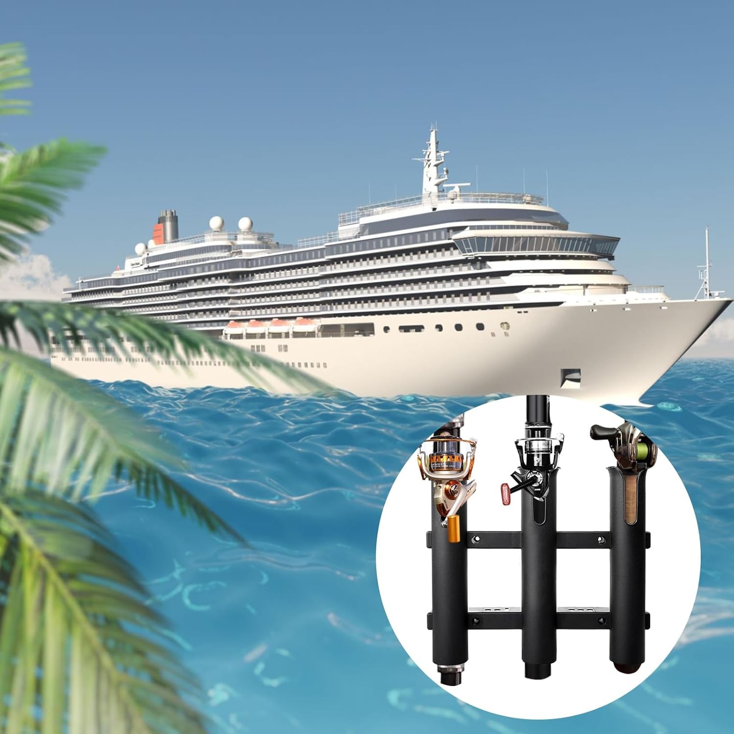 3 Tube Boat Fishing Rod Holder Boat Marine Plastic Mount Rack for Yacht Kayak US