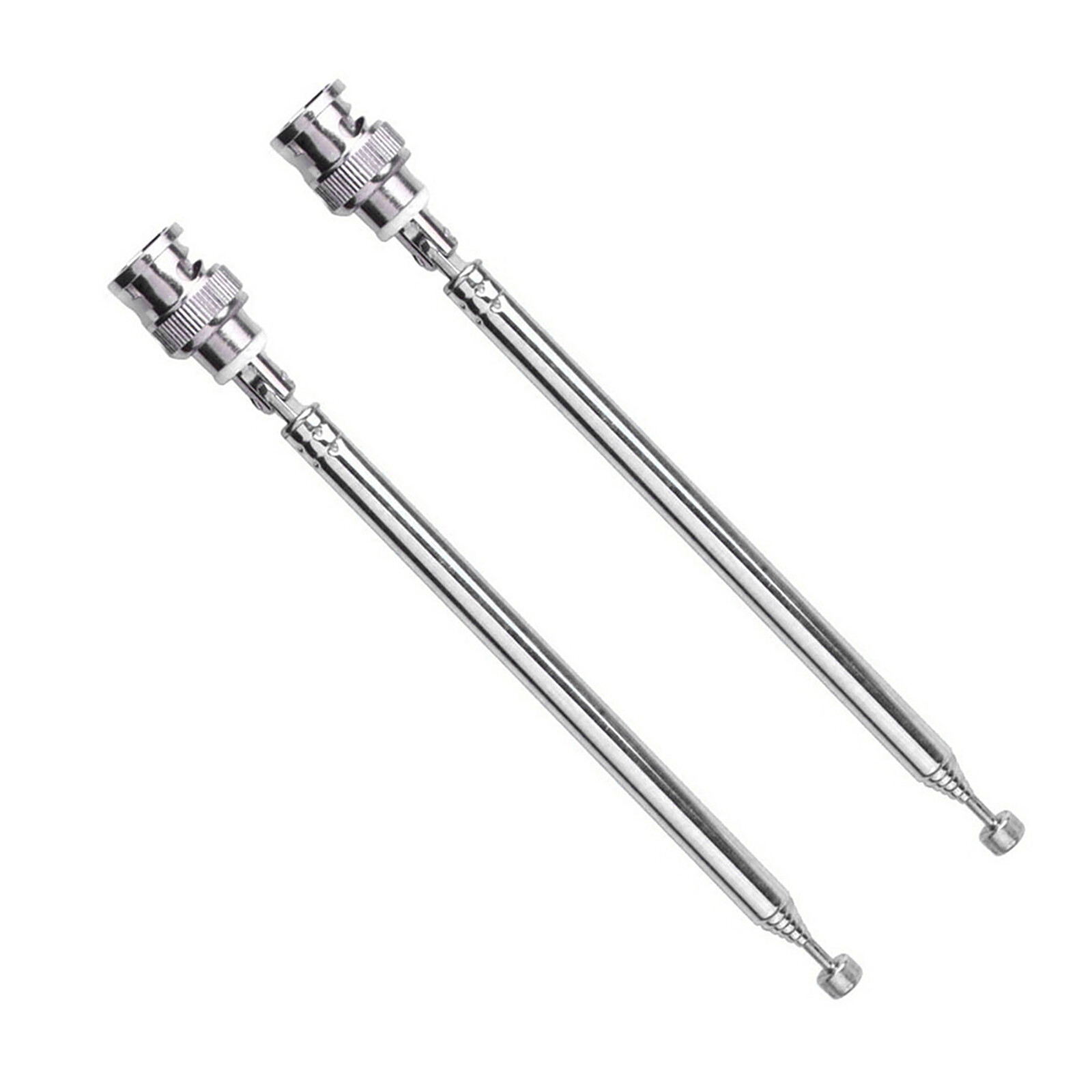 2Pcs 7 Sections VHF/UHF/AM/FM Telescopic Antenna BNC Male Connector Accessories