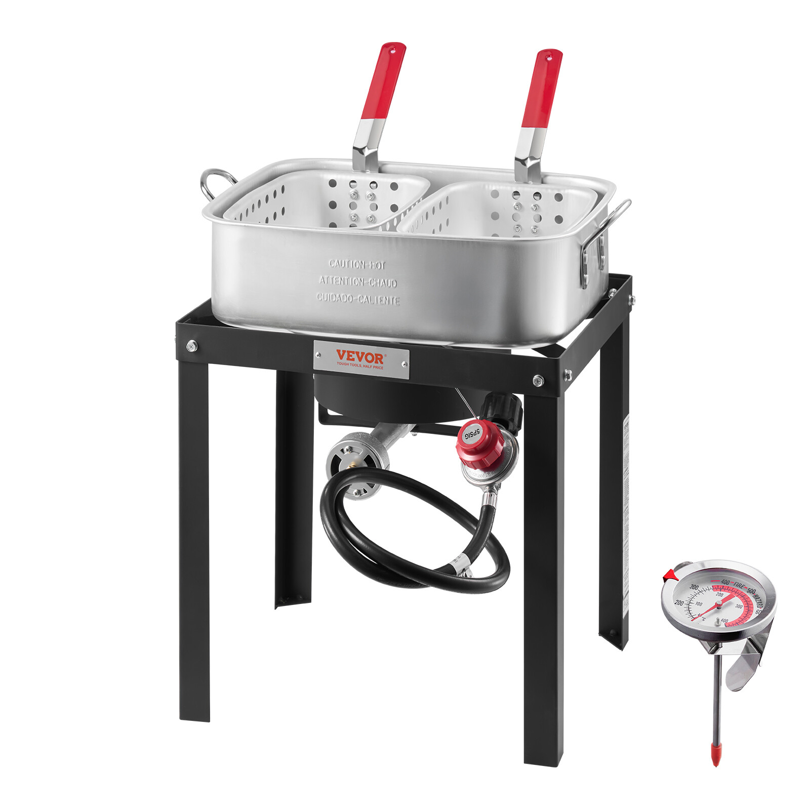 18 Qt Aluminum Outdoor Propane Deep Fryer Kit Fish and Wing Fryer w/ 2 Baskets