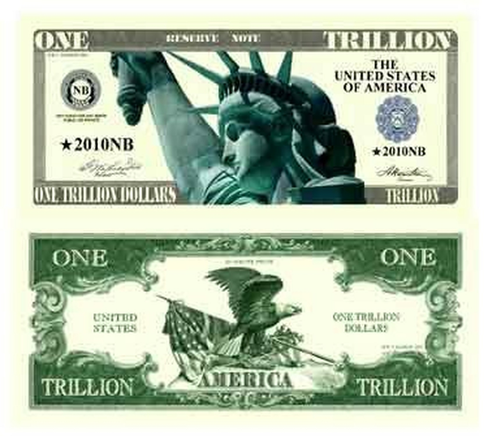 Trillion Dollar Novelty Dollar Bills - Wholesale Pack of 1000