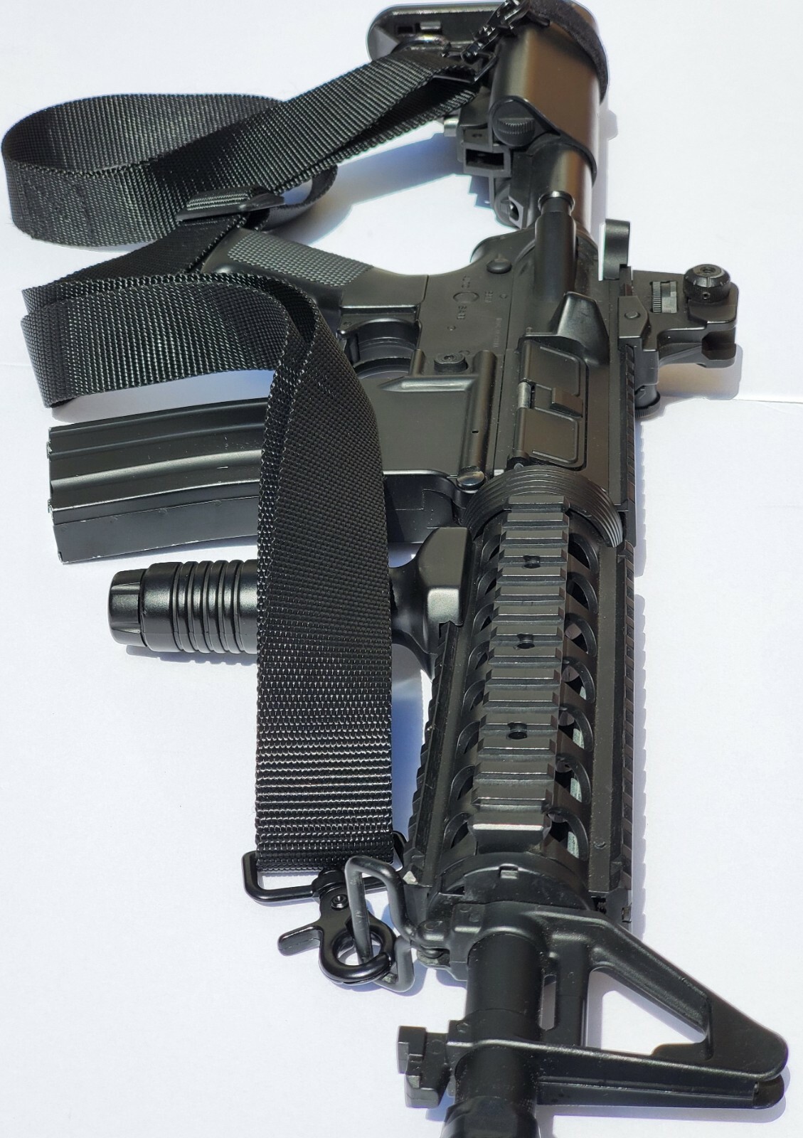 1.5" Wide 2-point Metal Snaps BLACK Sling for Rifle/Airsoft with Free Carabiner!