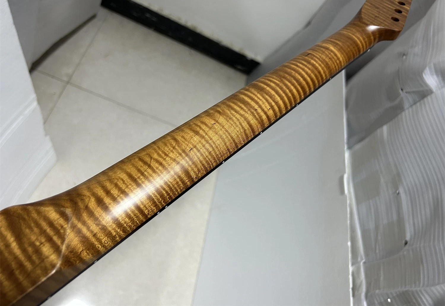 AAAA 22 Frets Rosewood Fretboard Roasted Flame Maple Electric guitar Neck parts