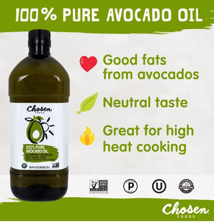 Chosen Foods 100% Pure Avocado Oil - Keto and Paleo Diet Friendly, Kosher, 1.5L
