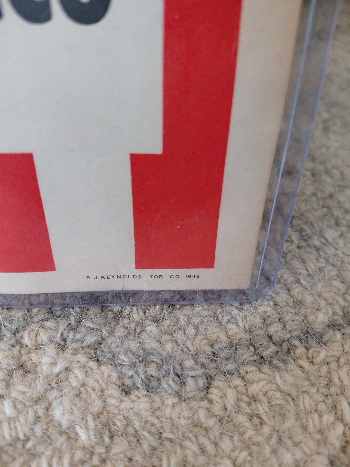 c.1946 Original Vintage George Washington Pipe Tobacco Sign Rj Reynolds NOS RARE