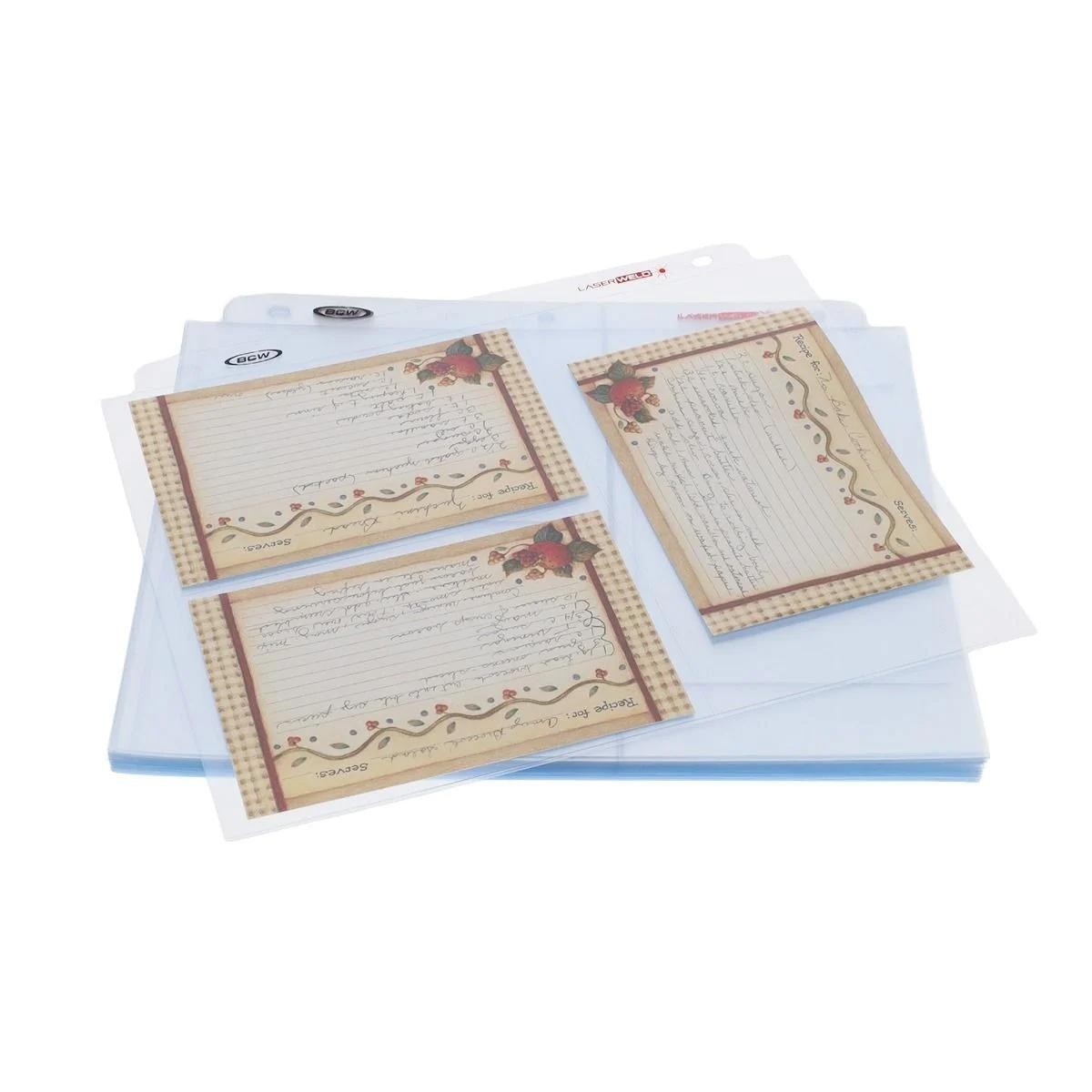 Lot of 20 New BCW Clear Album Pages 4x6 3 Pockets For Postcard Photos Coupons