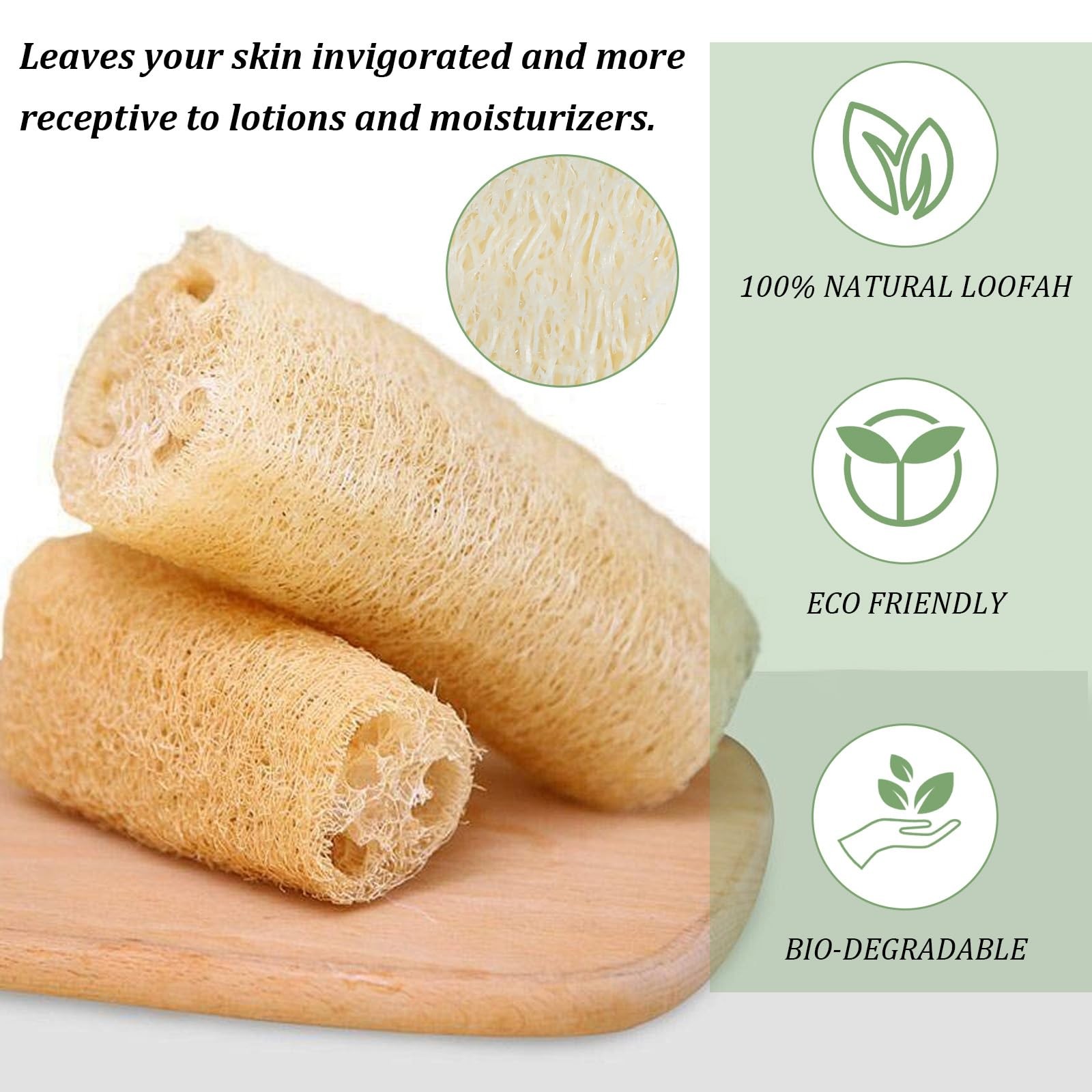 Nogeqi 20 Pcs Natural Loofah Sponge Pads for 1 Count (Pack of 20), Beige