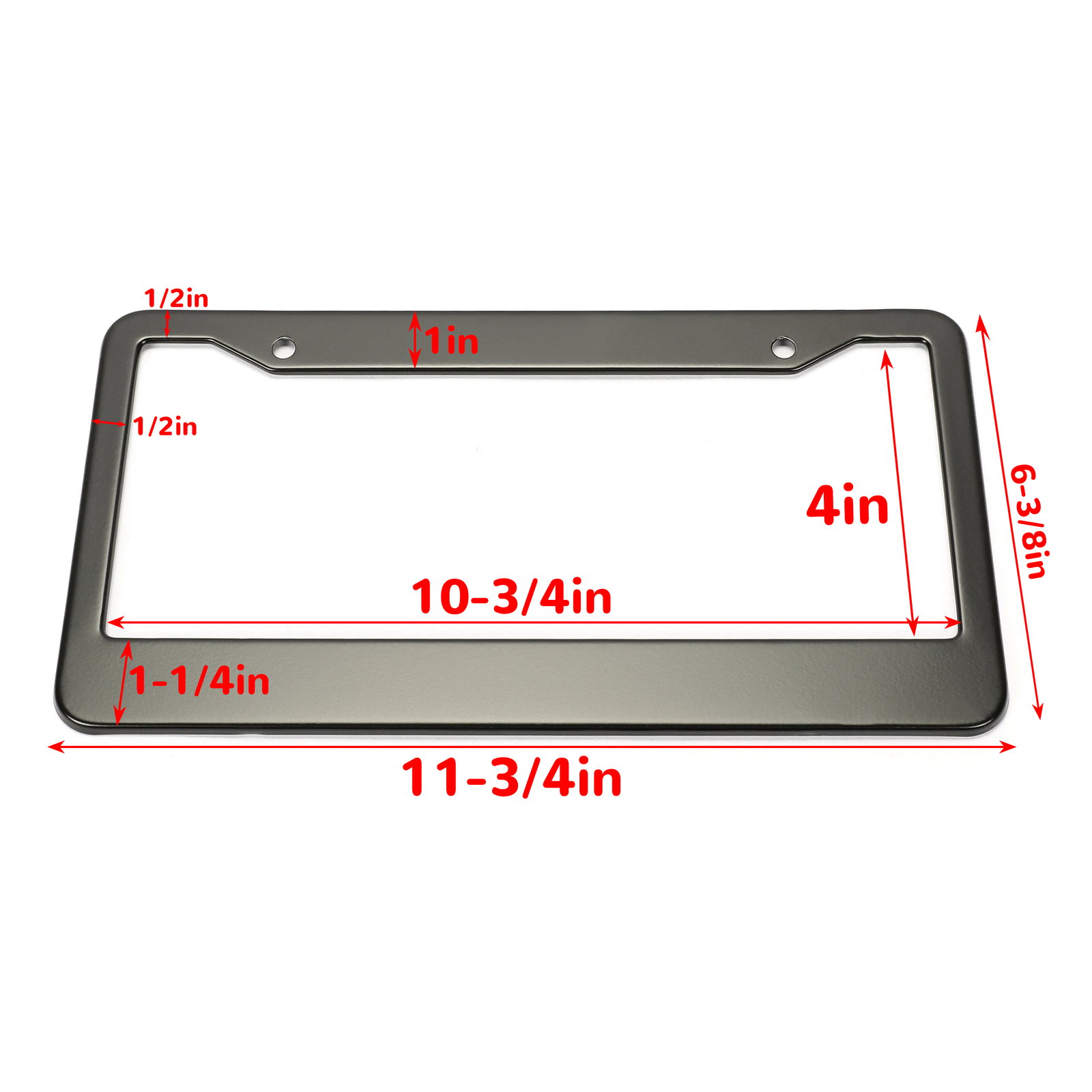 Stainless Steel Universal Black License Plate Frame Tag Cover Screw Caps 2PCS