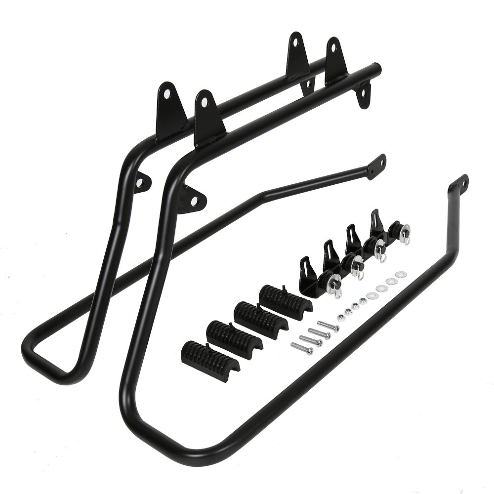 For Harley Softail Fat Boy New Hard Saddle Bags Saddlebag W/ Conversion Brackets