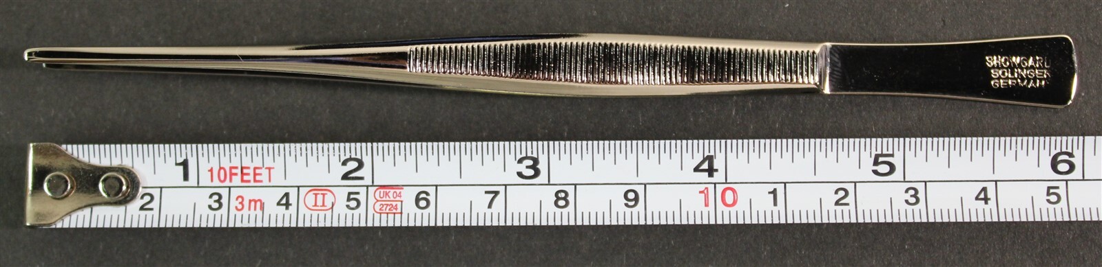CKStamps : Showgard Stamp Tong #902 Point Tip 6" Long Tweezers W/Plastic Case