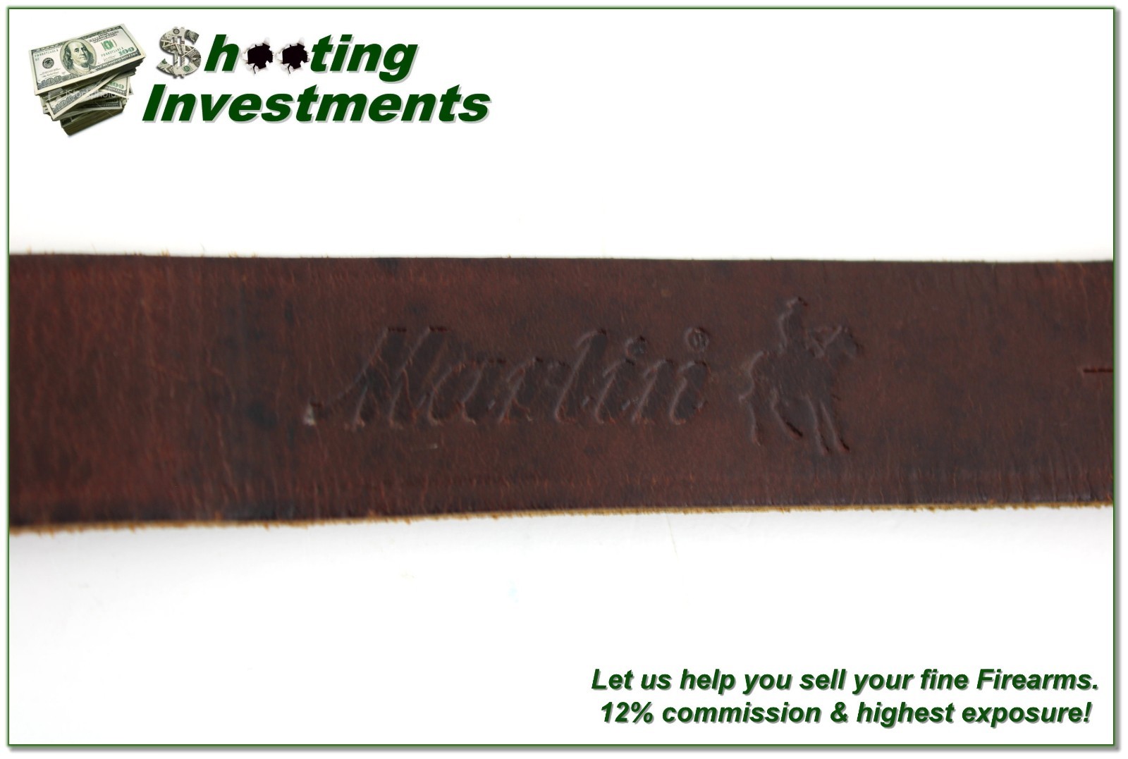 Rare Marlin Rifle Leather 1" Lever Rifle Sling JM Era w Swivels