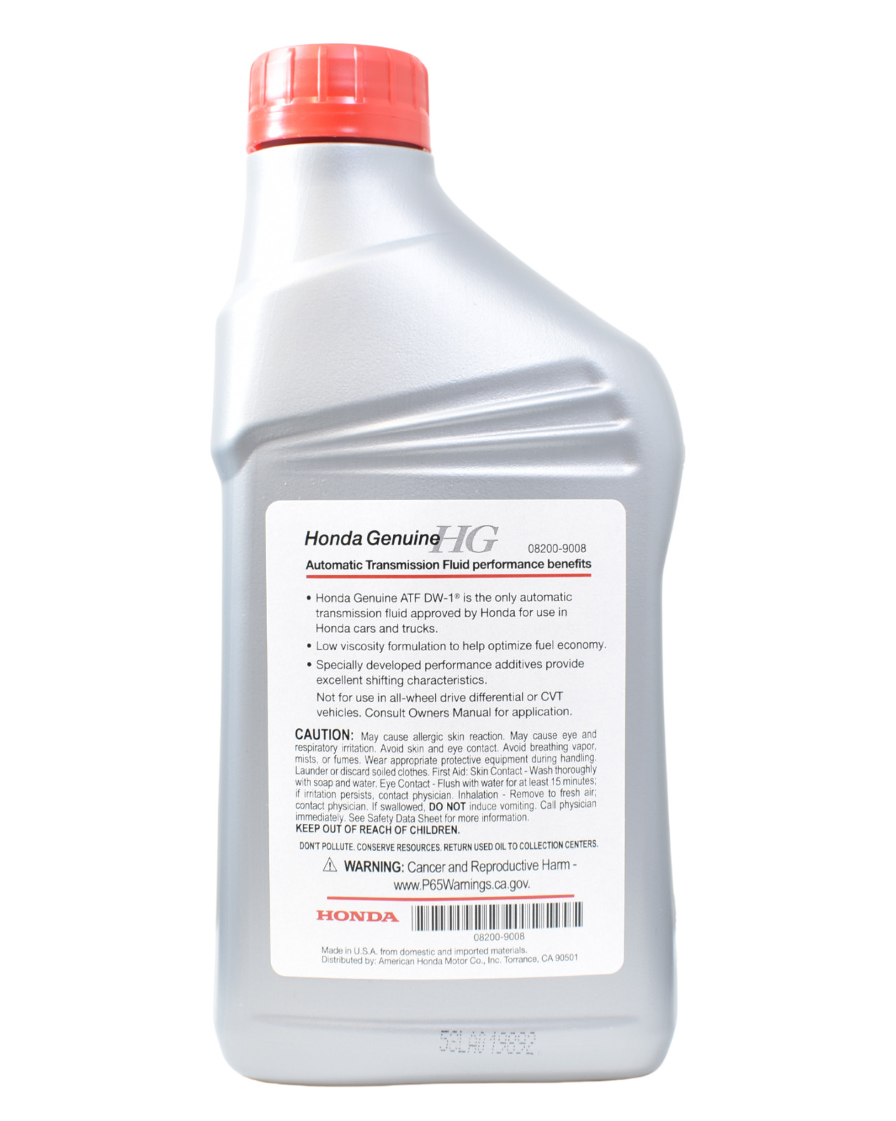Genuine Honda 08200-9008 Automatic Transmission Fluid ATF DW-1 – (4 Quarts)