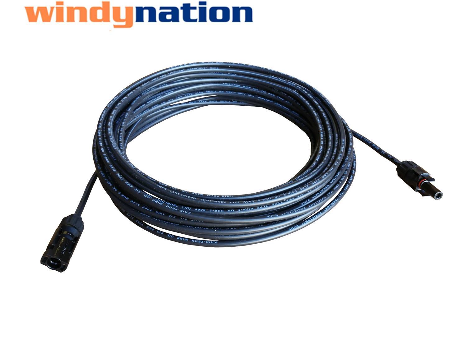 8 AWG 8 Gauge Pair Black + Red Solar Panel Cable Wire with Solar Connectors