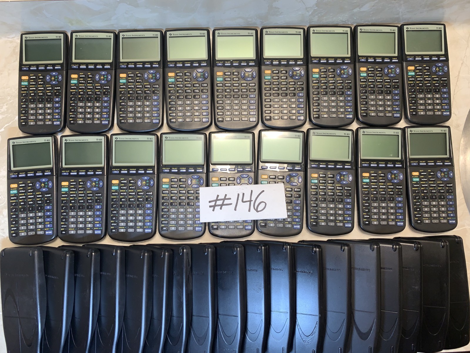 Bulk Lot of 18: TI-83 Graphing Calculators Tested Working Wholesale Set #146