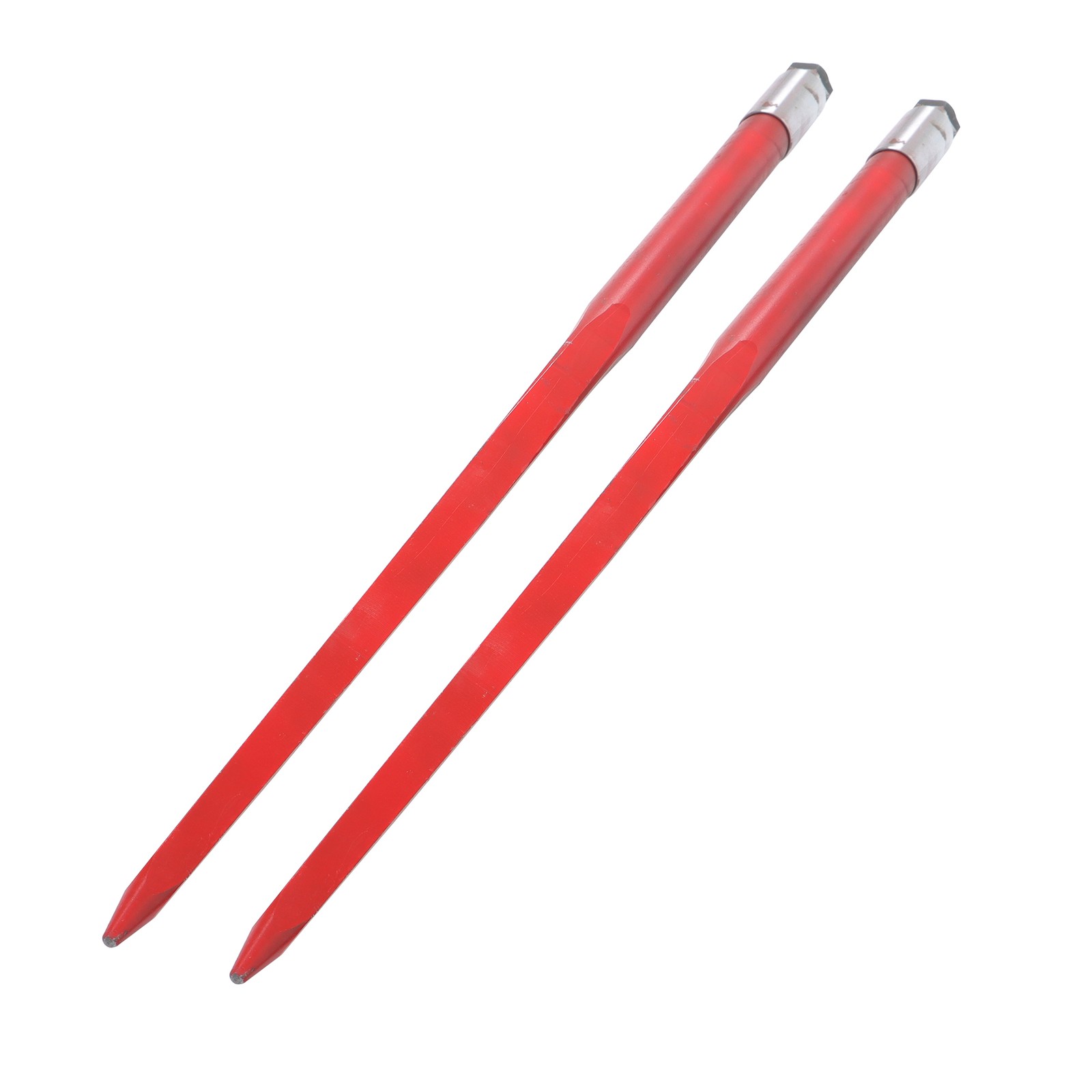 2Pcs Hay Bale Spear 49in Tractor Loader Spike Fork, Red