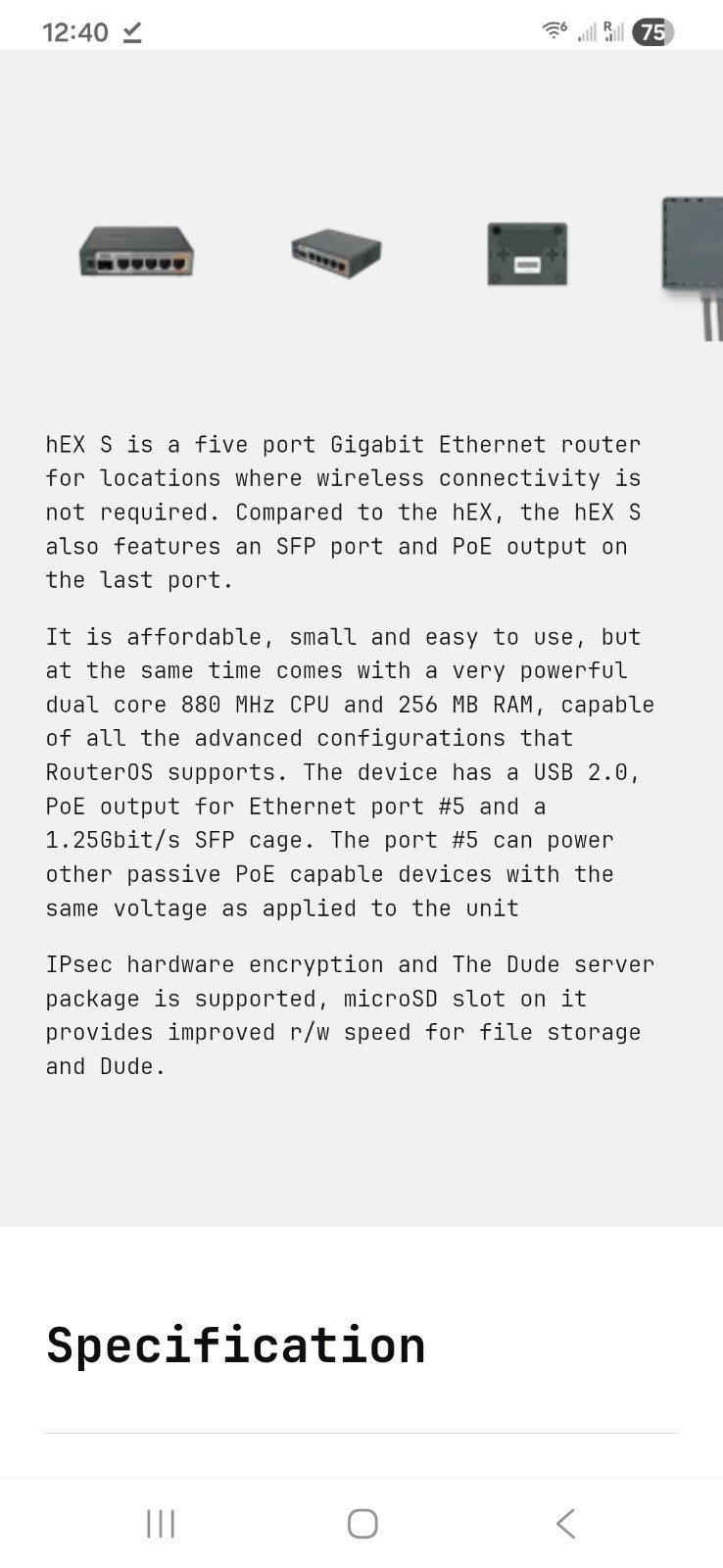 MikroTik hEX S Gigabit Ethernet Router with SFP Port (RB760iGS)
