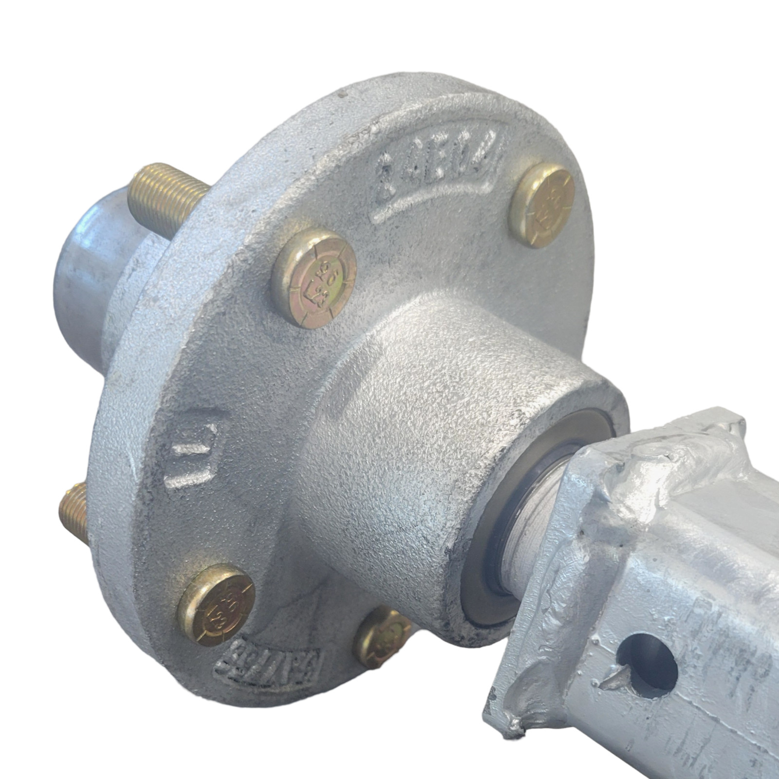 Knott 2500lb 65 in Hub Face Galvanized Square Boat Trailer Axle 5 Lug Idler Hubs