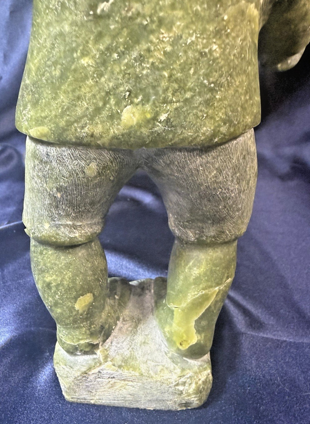 Inuit Tribal Soapstone/Serpentine Hand Carved Signed Sculpture, a Hunter Canada