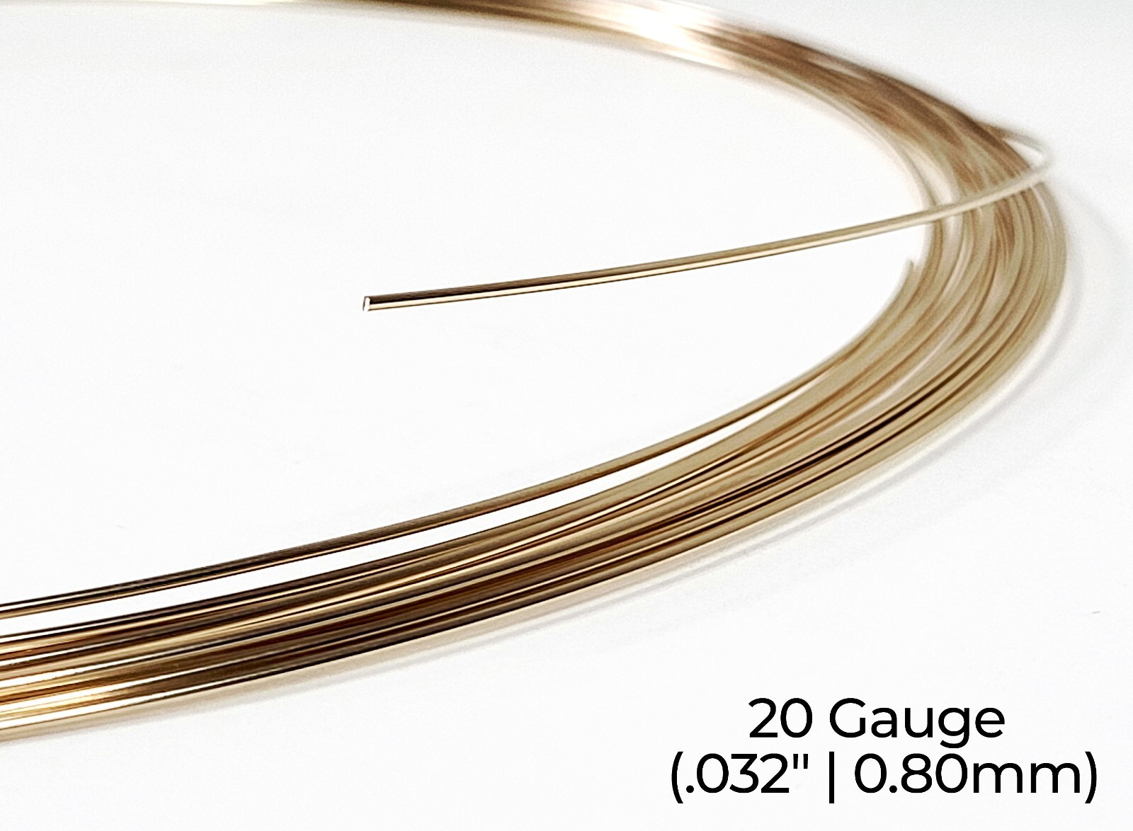 14/20 Yellow Gold-Filled Wire | Round | Half Hard | 10-30 Gauge | 1-10 ft | USA
