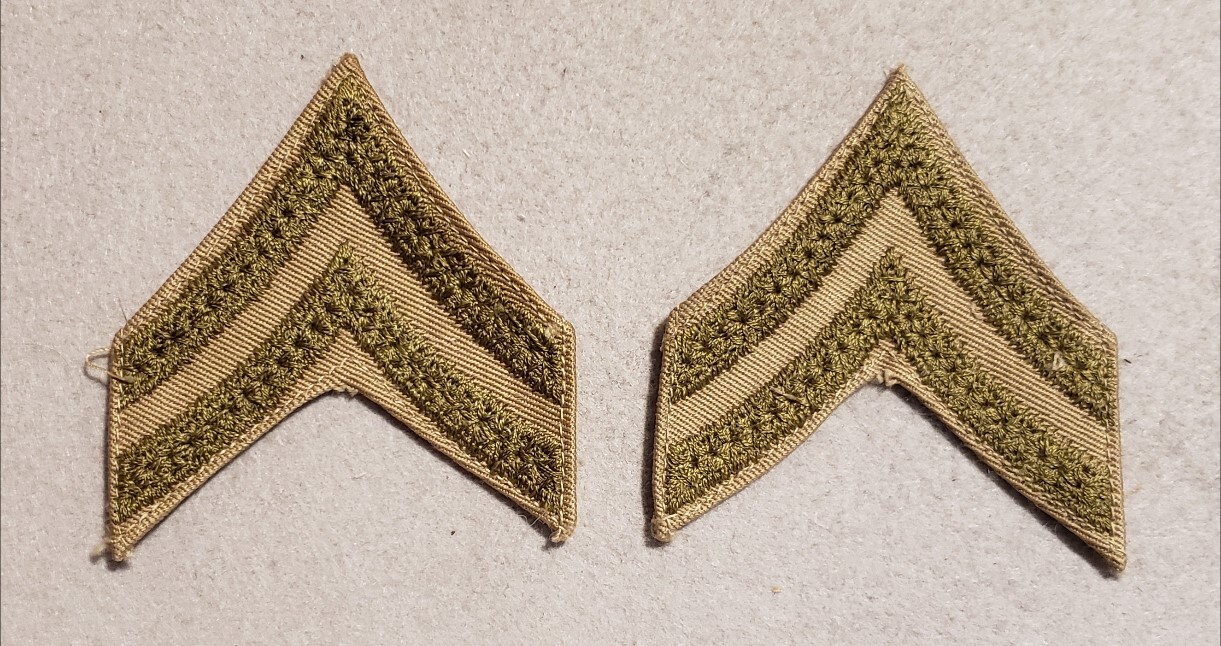 Pair - 1930s Army Corporal Stripes