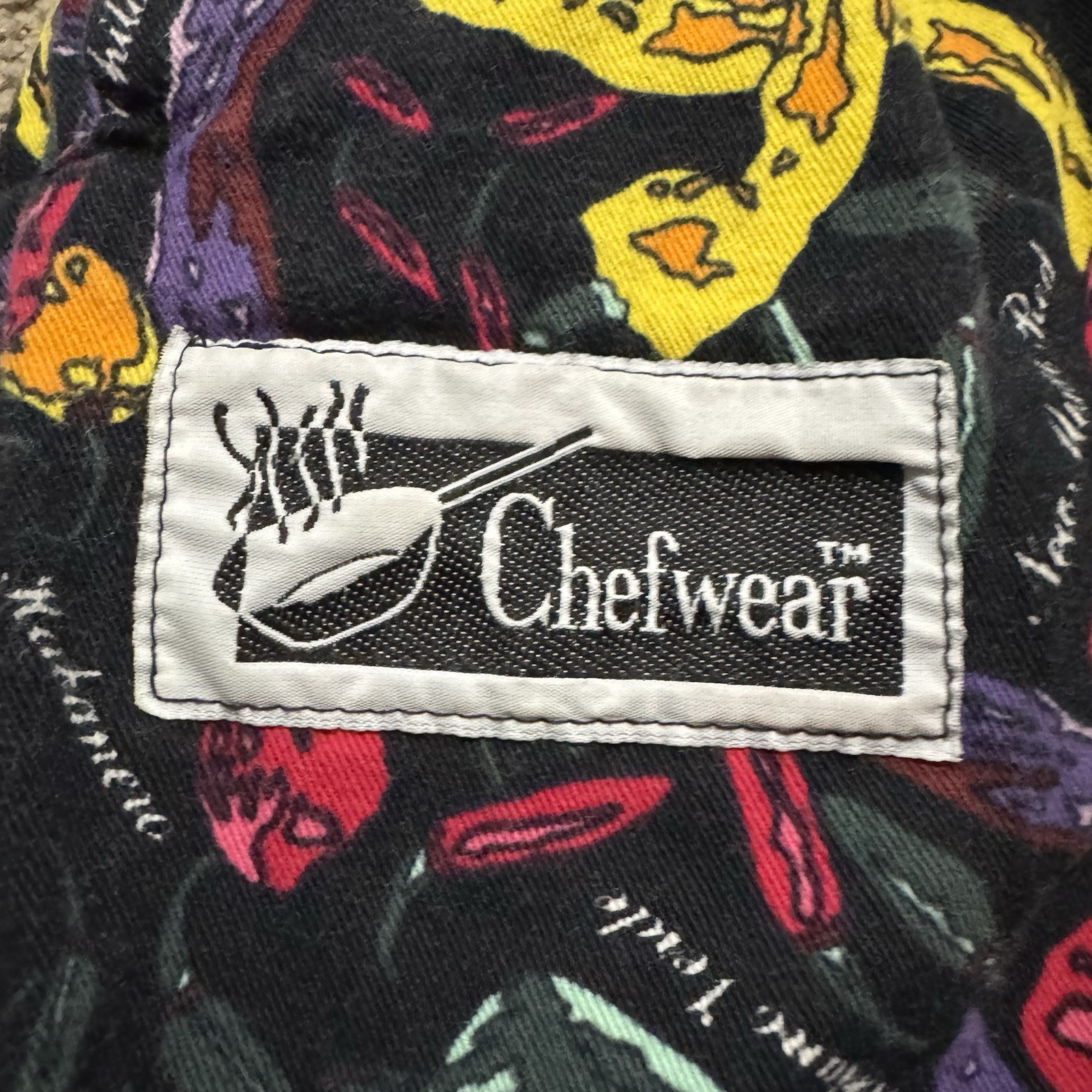 Chefwear Baggy Chef Pants Spicy Hot Peppers, Medium Elastic Drawstring