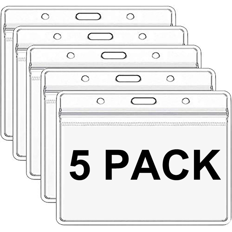5 Pack Clear Vaccination Card Protector 4x3" Vaccine Record Holder Badge Sleeve