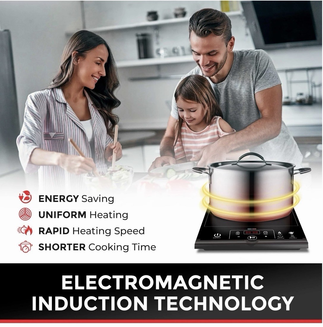 Mueller RapidTherm 1800W Portable Induction Cooktop Hot Plate Countertop Burner