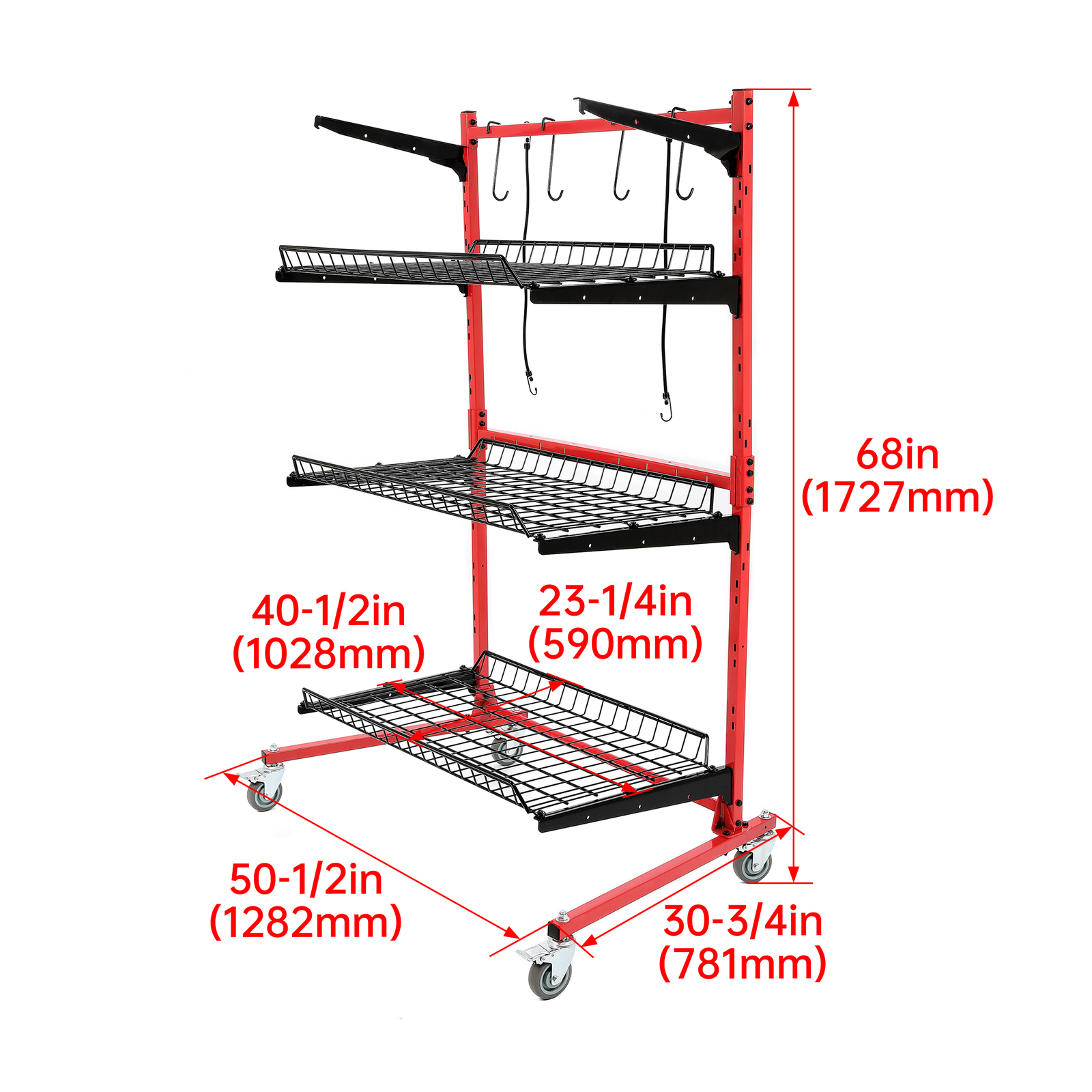 Universal Auto Body Rolling Parts Storage Rack for Repair Shops Garages Cart