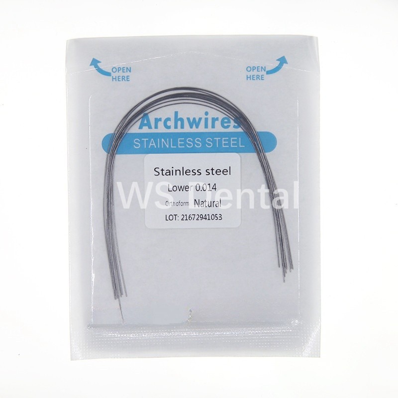 100Pc Ortho Dental Arch Wire S.S Natural Stainless Steel Wires Round Rectangular
