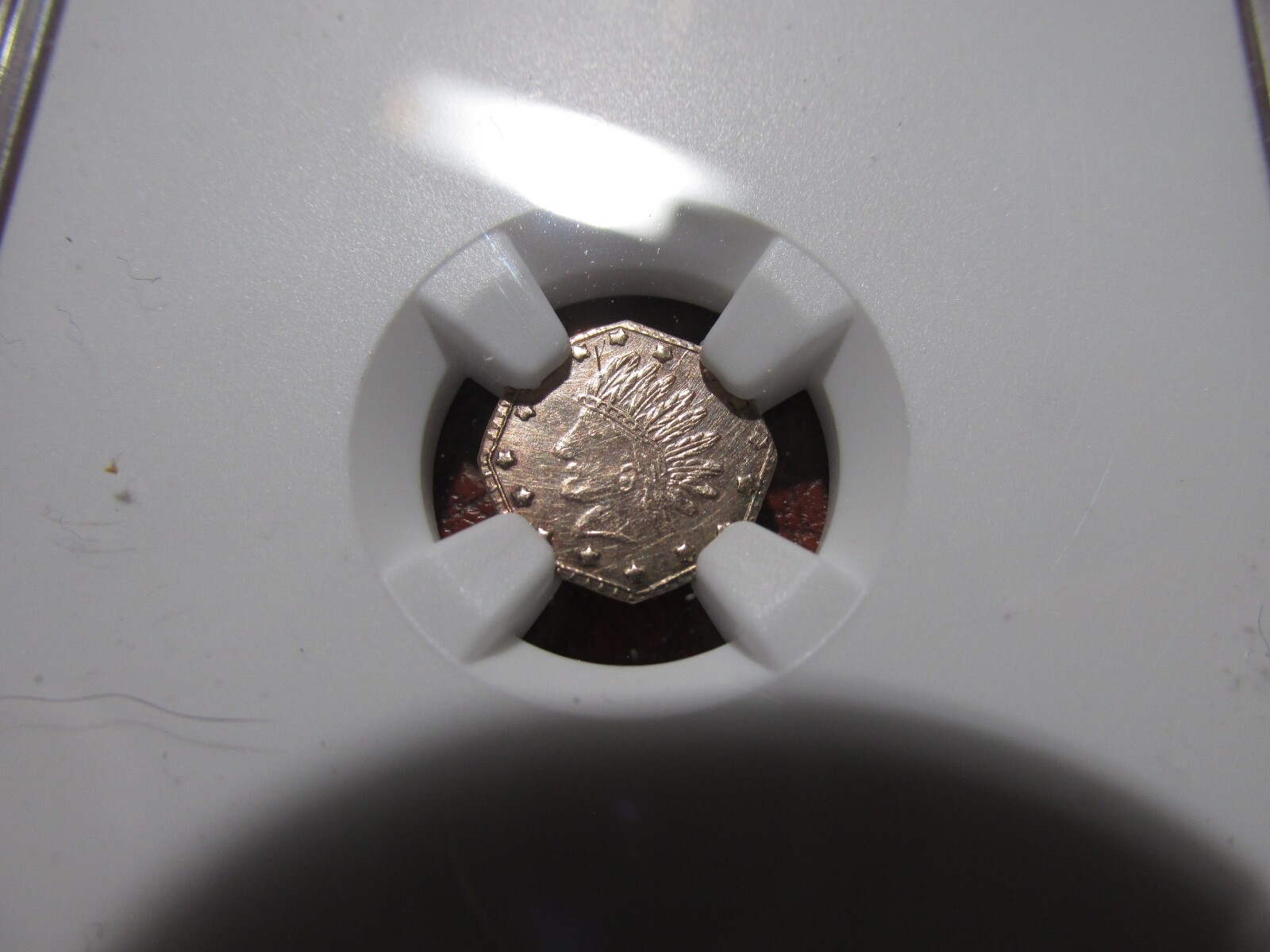 1852-Dated CAL. Octagonal Token...Indian - Wreath NGC UNC Details