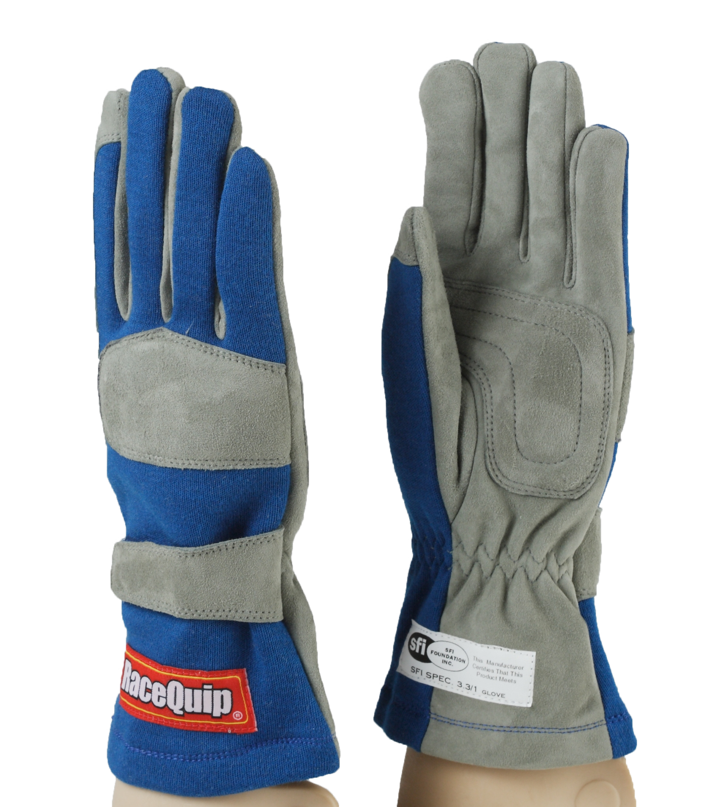 Racequip Racing Gloves 351025; SFI-1 Large SFI 3.3/1 Single Layer Blue
