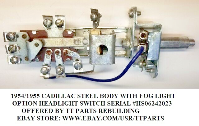 1953/54/55 CADILLAC HEADLIGHT SWITCH WITH FOG LIGHT OPTION TESTED & WORKS