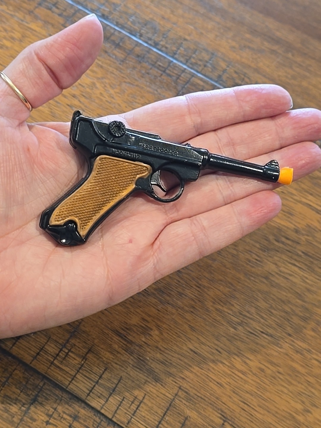 Paratrooper Model 1117 Miniature German Luger Toy Cap Pistol Made in Hong Kong