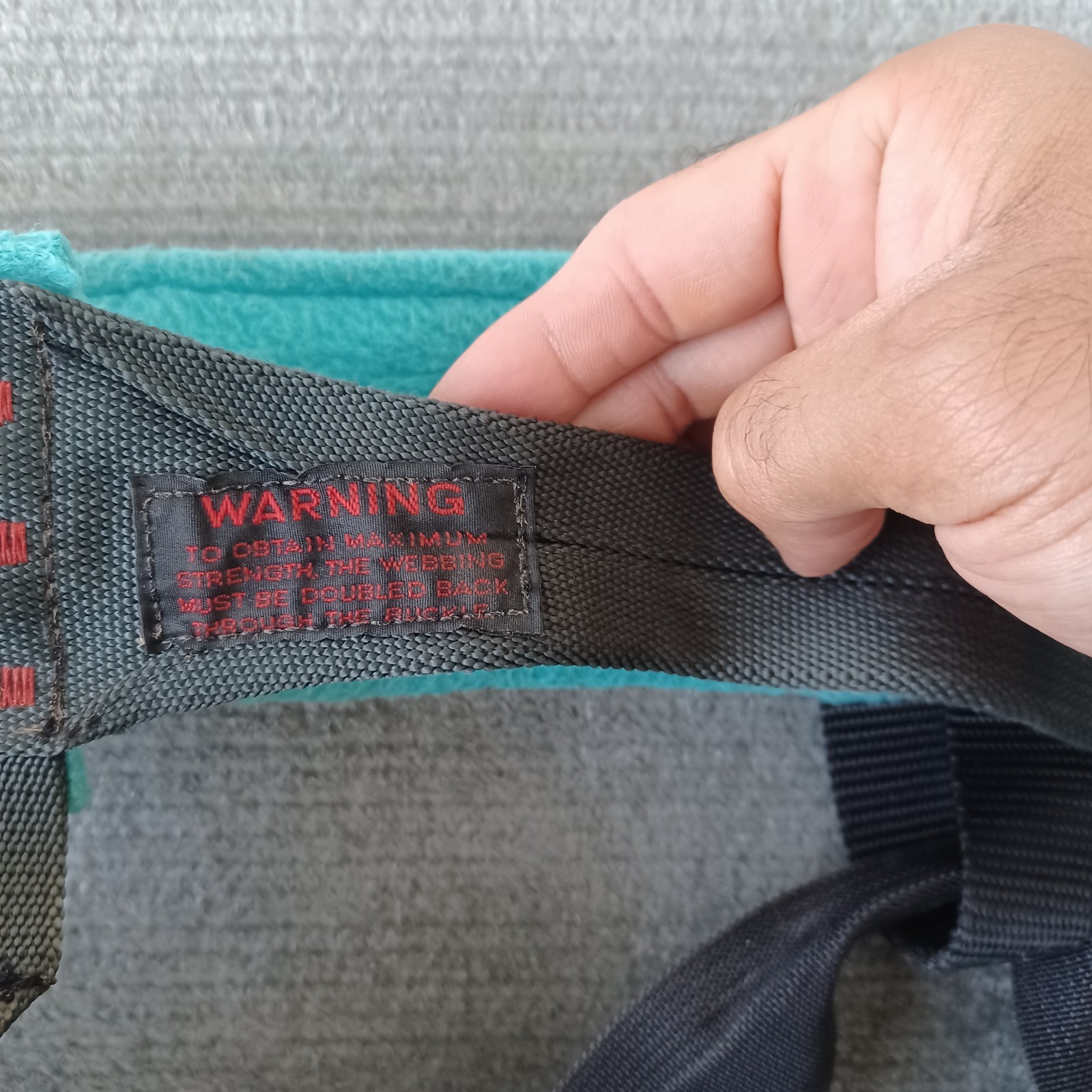 Vintage Chouinard Climbing Equipment Harness Black Large Fleece Lining Patagonia